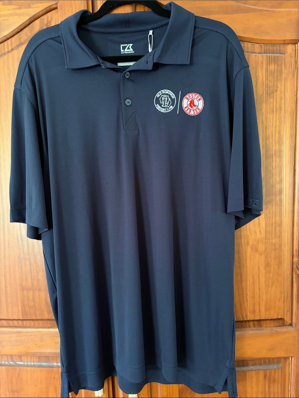 Cutter & Buck Men's Navy Polo Shirt with Red Sox & Old Dominion Logos XL NWT